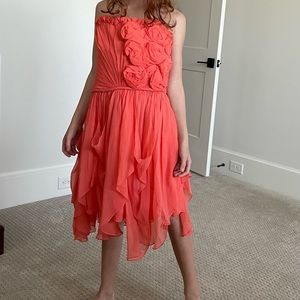 Robert Rodriguez Coral dress with pickups
